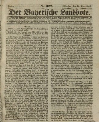 Der Bayerische Landbote Freitag 18. November 1842