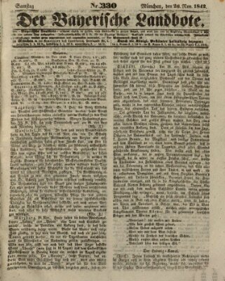 Der Bayerische Landbote Samstag 26. November 1842