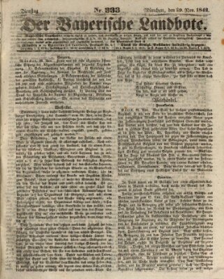 Der Bayerische Landbote Dienstag 29. November 1842