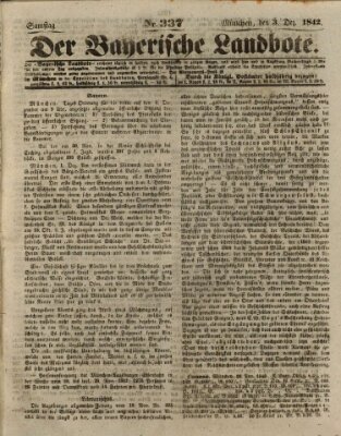 Der Bayerische Landbote Samstag 3. Dezember 1842