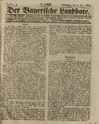 Der Bayerische Landbote Sonntag 4. Dezember 1842