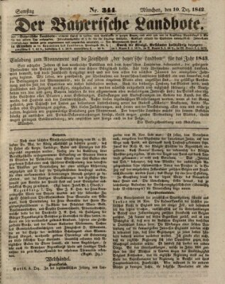 Der Bayerische Landbote Samstag 10. Dezember 1842