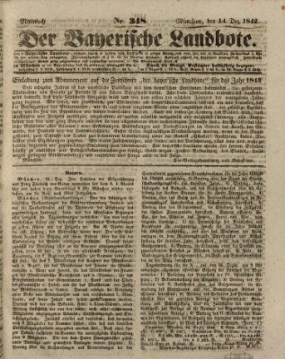 Der Bayerische Landbote Mittwoch 14. Dezember 1842