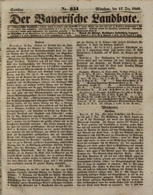 Der Bayerische Landbote Samstag 17. Dezember 1842