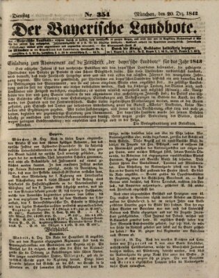 Der Bayerische Landbote Dienstag 20. Dezember 1842