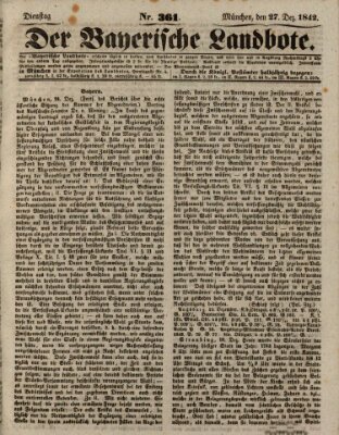 Der Bayerische Landbote Dienstag 27. Dezember 1842