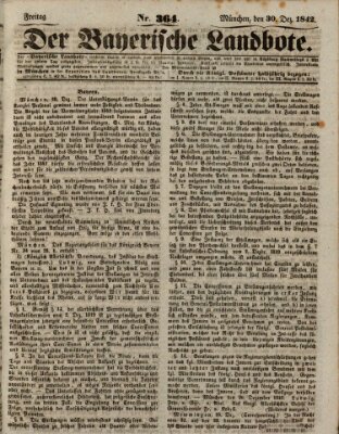 Der Bayerische Landbote Freitag 30. Dezember 1842