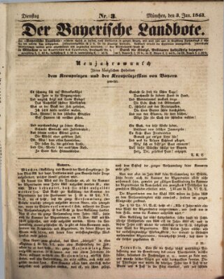 Der Bayerische Landbote Dienstag 3. Januar 1843