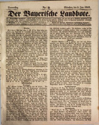 Der Bayerische Landbote Donnerstag 5. Januar 1843