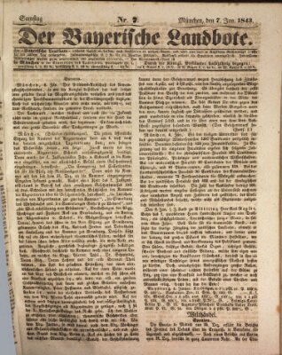 Der Bayerische Landbote Samstag 7. Januar 1843