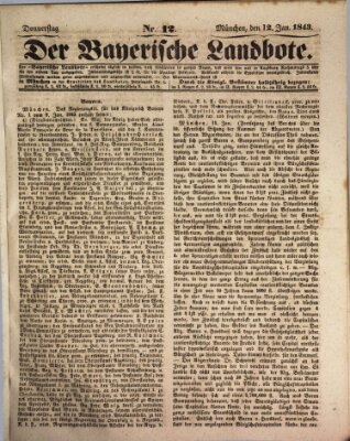 Der Bayerische Landbote Donnerstag 12. Januar 1843