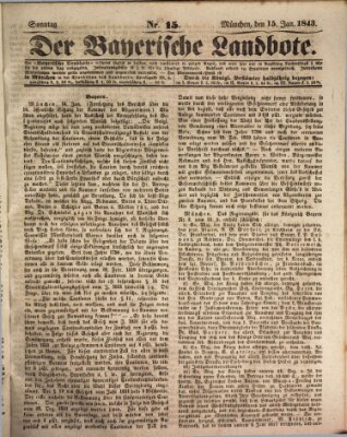 Der Bayerische Landbote Sonntag 15. Januar 1843
