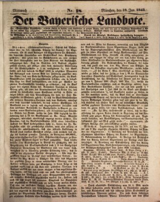 Der Bayerische Landbote Mittwoch 18. Januar 1843