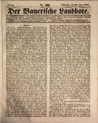 Der Bayerische Landbote Freitag 20. Januar 1843