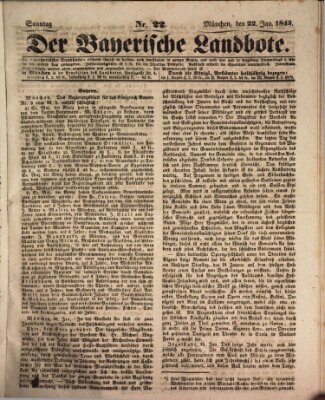 Der Bayerische Landbote Sonntag 22. Januar 1843