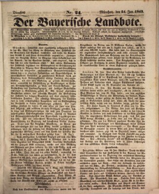 Der Bayerische Landbote Dienstag 24. Januar 1843