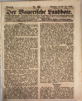 Der Bayerische Landbote Mittwoch 25. Januar 1843