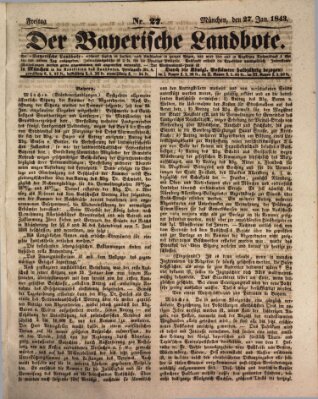 Der Bayerische Landbote Freitag 27. Januar 1843