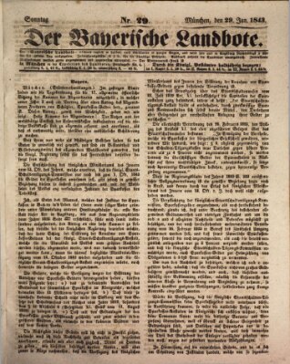 Der Bayerische Landbote Sonntag 29. Januar 1843