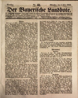 Der Bayerische Landbote Samstag 4. Februar 1843