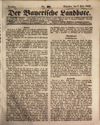 Der Bayerische Landbote Dienstag 7. Februar 1843