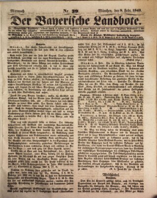 Der Bayerische Landbote Mittwoch 8. Februar 1843