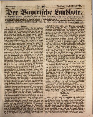 Der Bayerische Landbote Donnerstag 9. Februar 1843