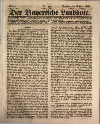 Der Bayerische Landbote Freitag 17. Februar 1843