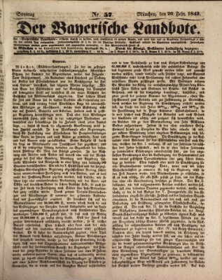 Der Bayerische Landbote Sonntag 26. Februar 1843