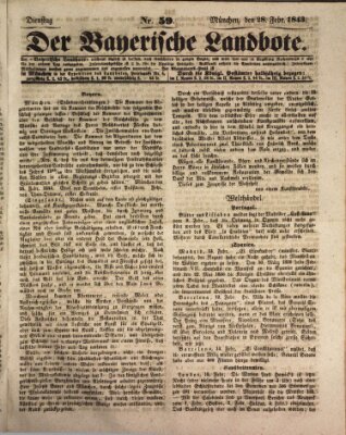 Der Bayerische Landbote Dienstag 28. Februar 1843