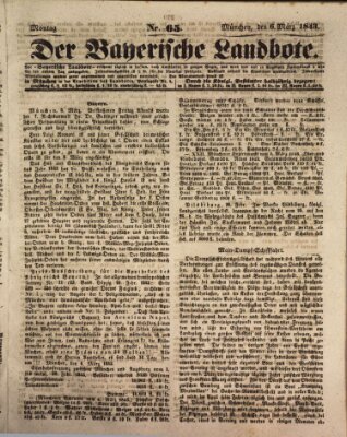 Der Bayerische Landbote Montag 6. März 1843