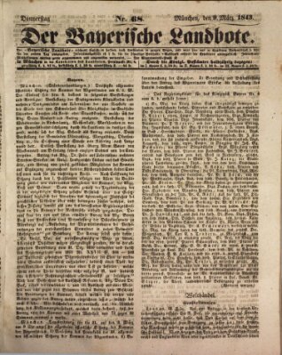 Der Bayerische Landbote Donnerstag 9. März 1843