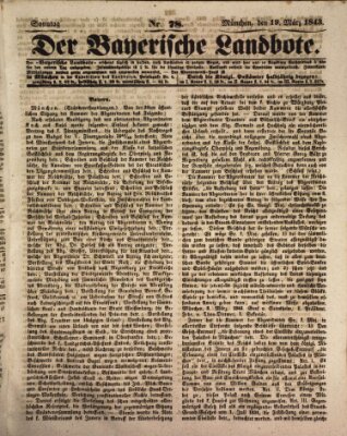 Der Bayerische Landbote Sonntag 19. März 1843