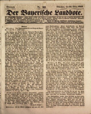 Der Bayerische Landbote Mittwoch 22. März 1843