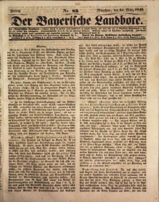 Der Bayerische Landbote Freitag 24. März 1843