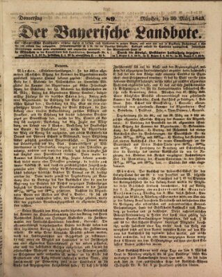 Der Bayerische Landbote Donnerstag 30. März 1843