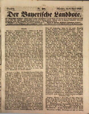 Der Bayerische Landbote Samstag 8. April 1843