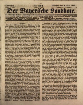 Der Bayerische Landbote Donnerstag 4. Mai 1843