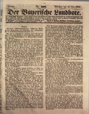 Der Bayerische Landbote Dienstag 16. Mai 1843