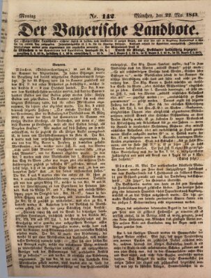 Der Bayerische Landbote Montag 22. Mai 1843