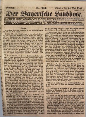 Der Bayerische Landbote Mittwoch 24. Mai 1843