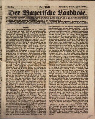 Der Bayerische Landbote Freitag 2. Juni 1843