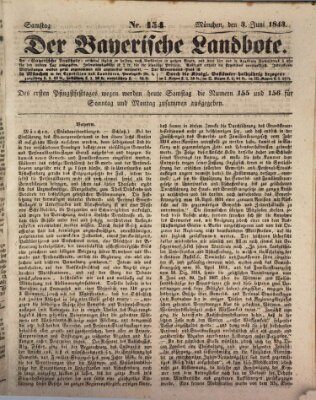 Der Bayerische Landbote Samstag 3. Juni 1843