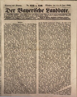 Der Bayerische Landbote Sonntag 4. Juni 1843