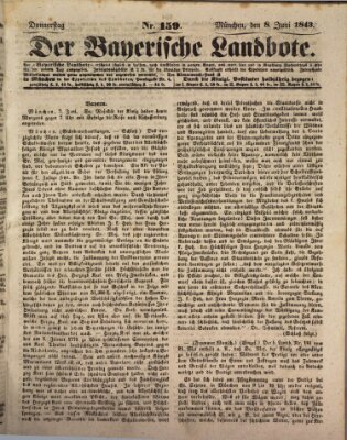 Der Bayerische Landbote Donnerstag 8. Juni 1843