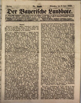 Der Bayerische Landbote Freitag 9. Juni 1843