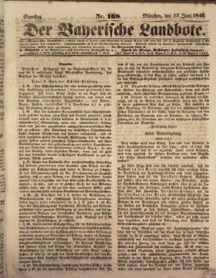 Der Bayerische Landbote Samstag 17. Juni 1843