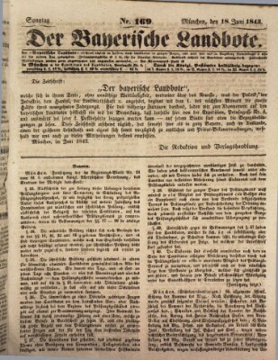 Der Bayerische Landbote Sonntag 18. Juni 1843