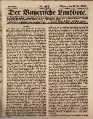 Der Bayerische Landbote Mittwoch 21. Juni 1843