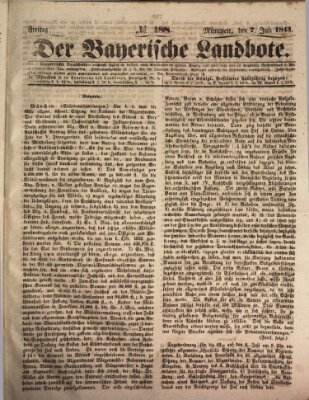 Der Bayerische Landbote Freitag 7. Juli 1843